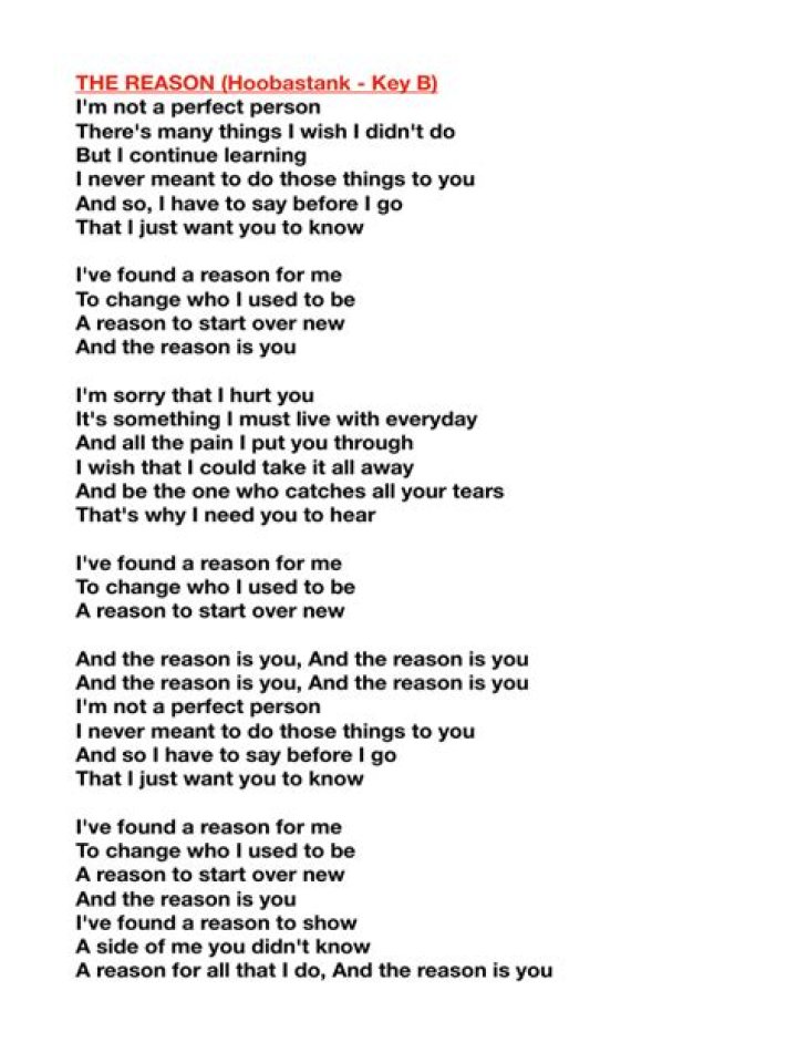 What is the reason lyrics