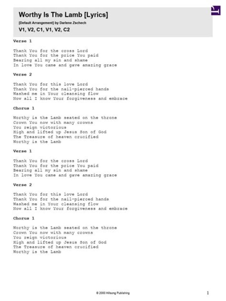 Worthy is the lamb lyrics lyrics