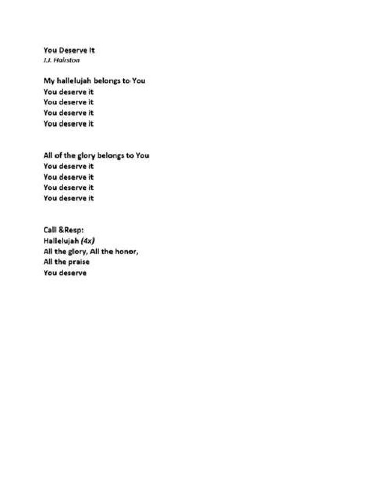You deserve it by j j hairston lyrics