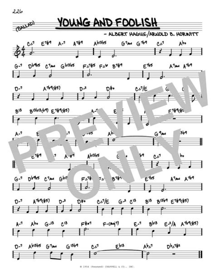 Young and foolish lyrics